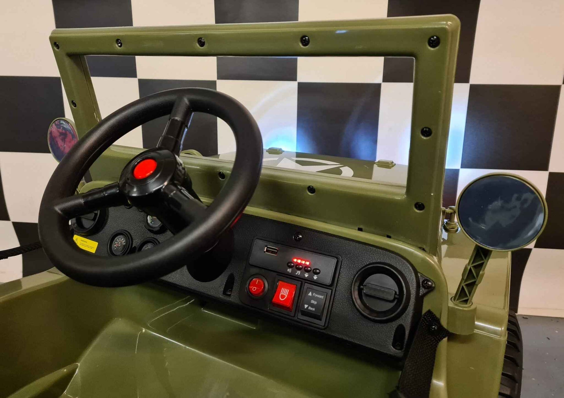 Elektrische kinderjeep Willy 12 volt met afstandsbediening voor 1 persoon