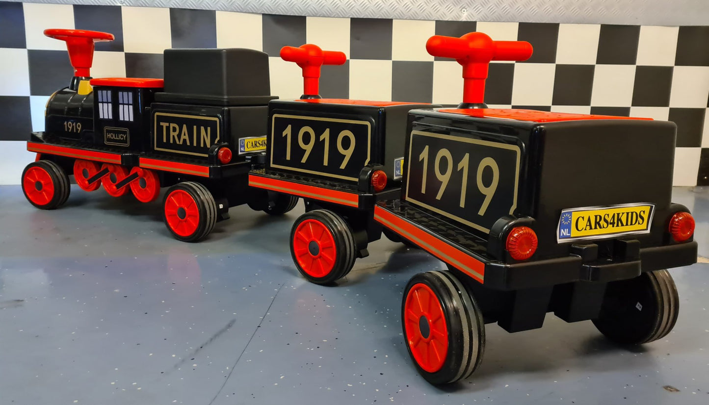 Elektrische kindertrein 12 volt met 2 wagons