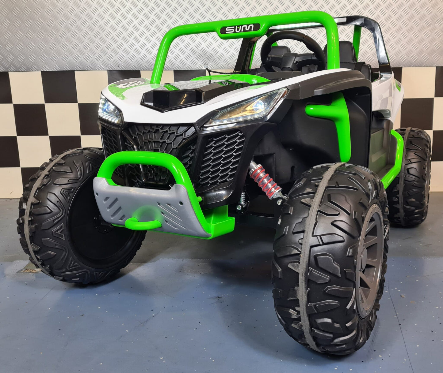 Electric children's buggy 24 volt 2-seater white/green