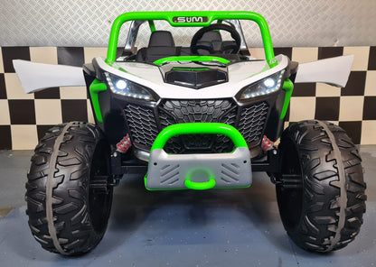 Electric children's buggy 24 volt 2-seater white/green