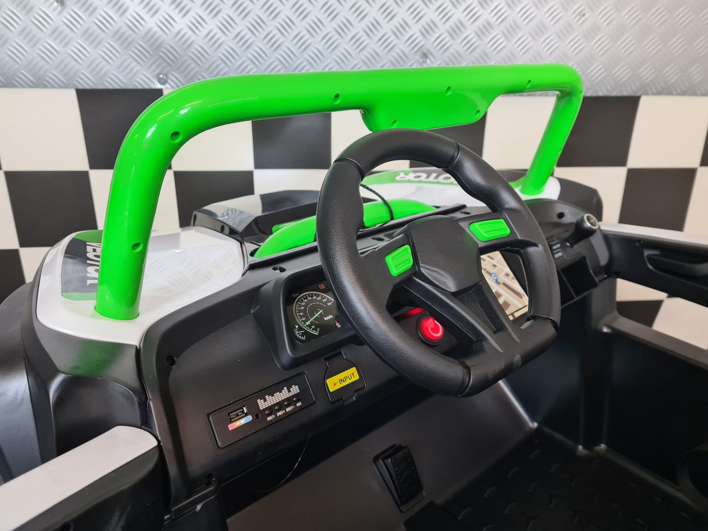 Electric children's buggy 24 volt 2-seater white/green