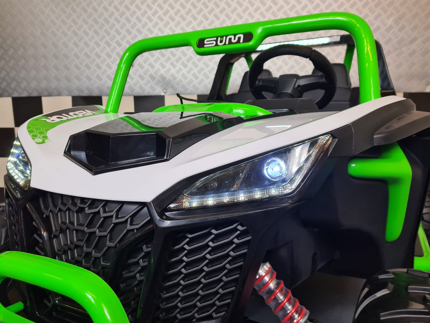 Electric children's buggy 24 volt 2-seater white/green