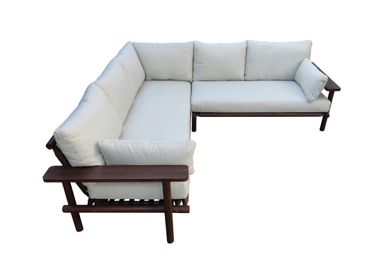 Droppery Laruna Lounge Hoek Set - 2 stuks - Hout Acacia Vintage Donker Teak Look -