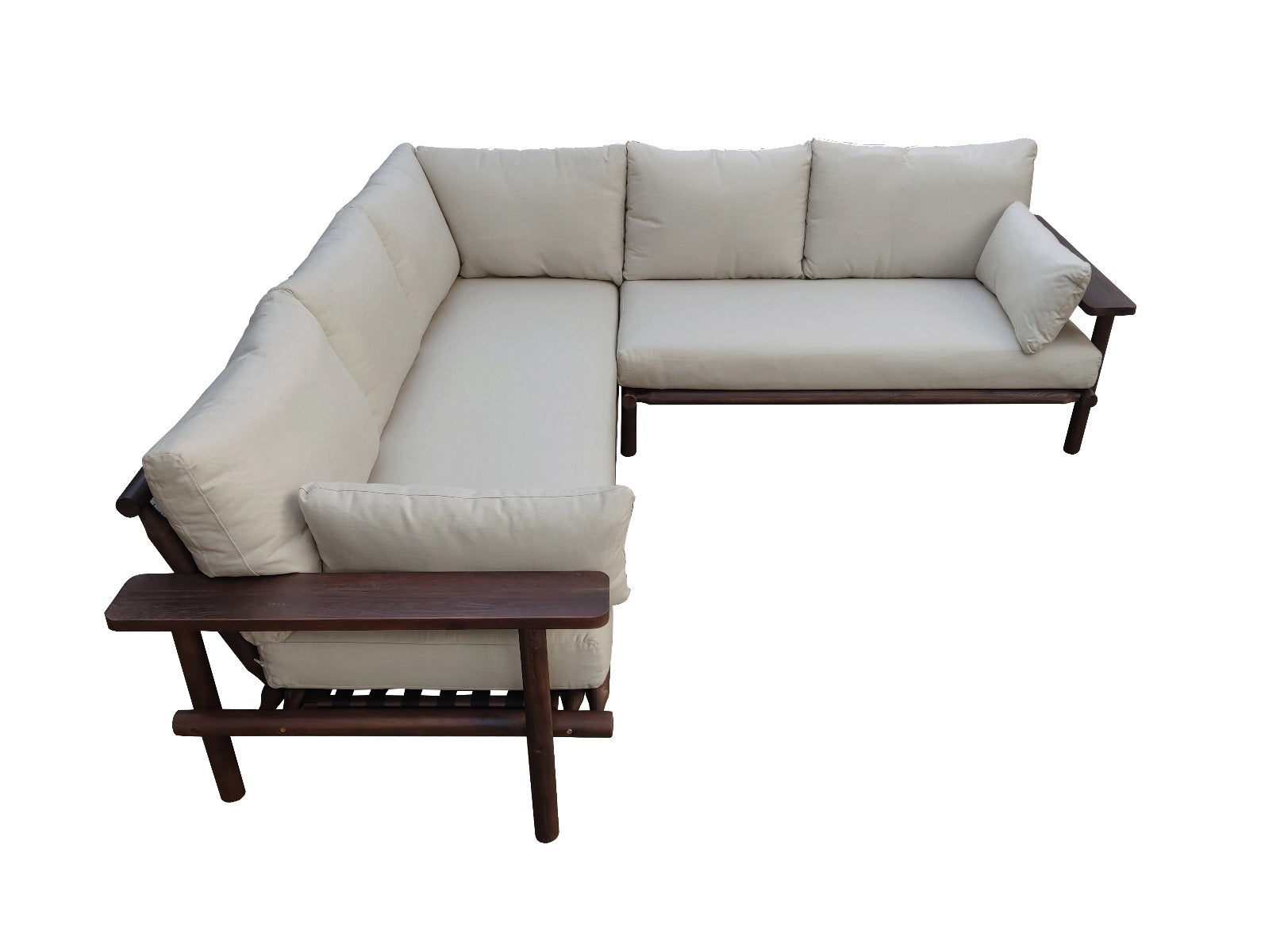 Droppery Zambra Lounge Hoekset - 3 stuks - Gevlochten Buitenkant Plat Off White -