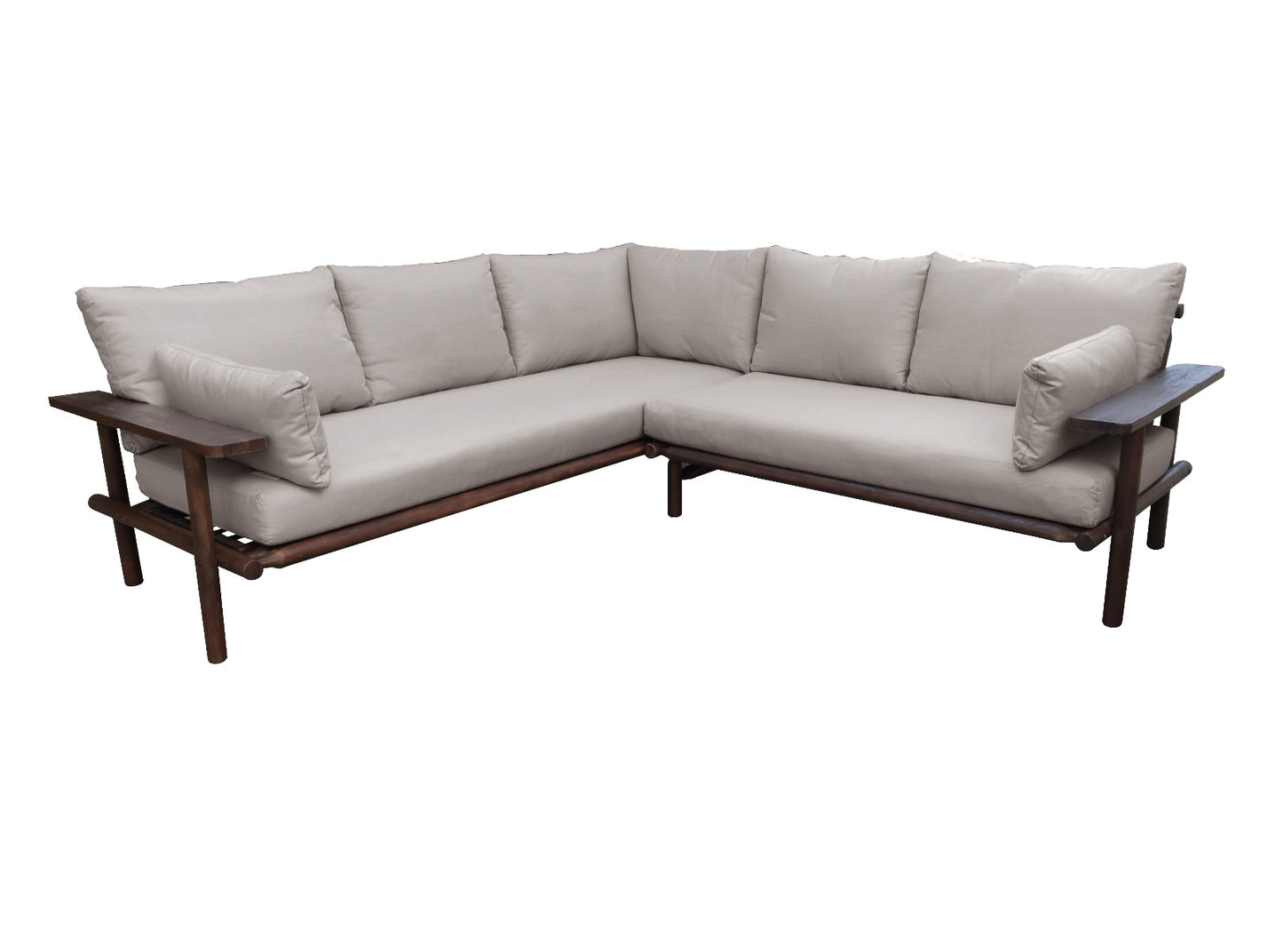 Droppery Zambra Lounge Hoekset - 3 stuks - Gevlochten Buitenkant Plat Off White -