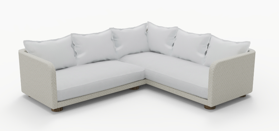 Droppery Nayan Lounge Hoekset - Staal Poeder gecoat Oester -