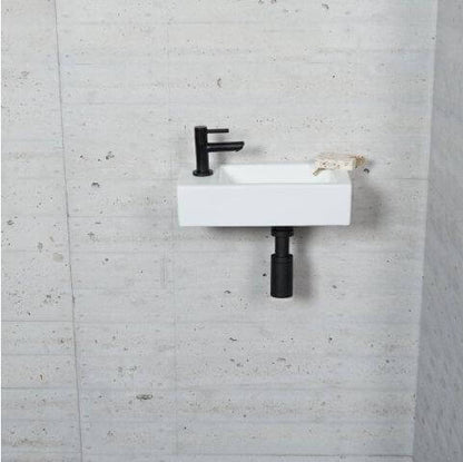 Mat Wit Fonteinset Wiesbaden Kleur Mat Zwart (Kraangat Links) Wastafels Sanitairluxe