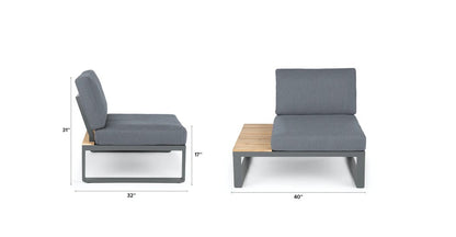 Droppery Albufeira Modulaire Lounge Hoek Set - Alu Antraciet -