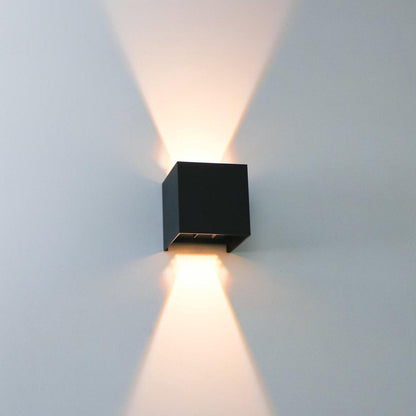 LED's Light Kubus LED Wandlamp buiten - 2 lichts - Dimbaar en instelbare lichtkleur - IP65 Waterdicht - Zwart