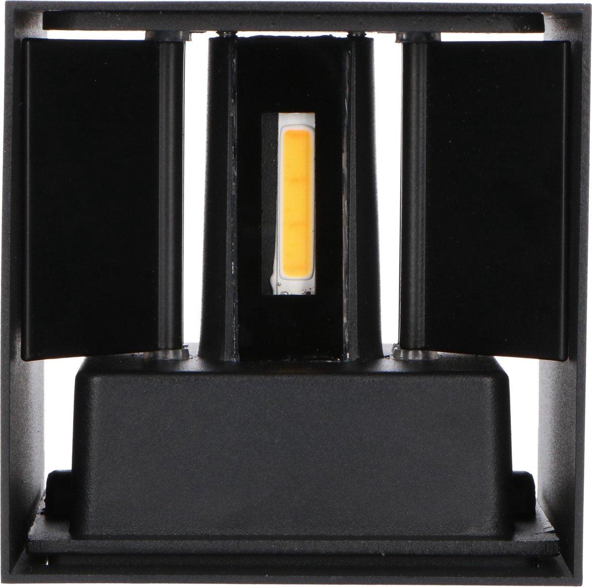 LED's Light Kubus LED Wandlamp buiten - 2 lichts - Dimbaar en instelbare lichtkleur - IP65 Waterdicht - Zwart
