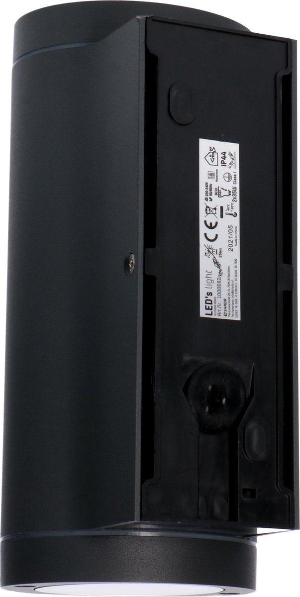 LED's Light Up & Down LED Buitenlamp met Dag/Nacht sensor - IP44 waterdicht - GU10 fitting - Model Venezia - Antraciet