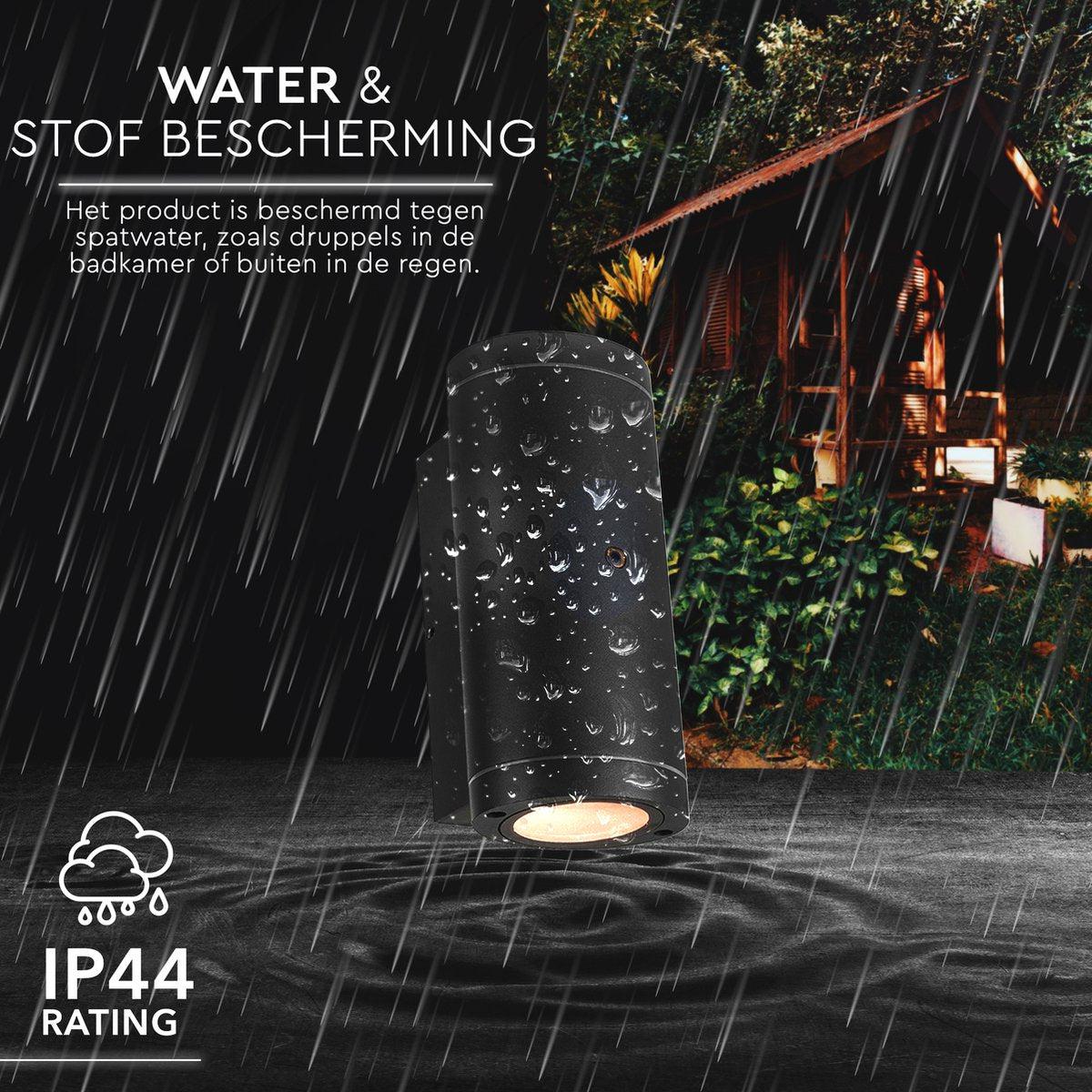 LED's Light Up & Down LED Buitenlamp met Dag/Nacht sensor - IP44 waterdicht - GU10 fitting - Model Venezia - Antraciet