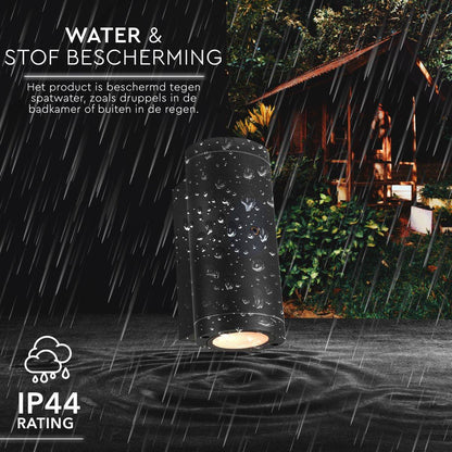 LED's Light Up & Down LED Buitenlamp met Dag/Nacht sensor - IP44 waterdicht - GU10 fitting - Model Venezia - Antraciet