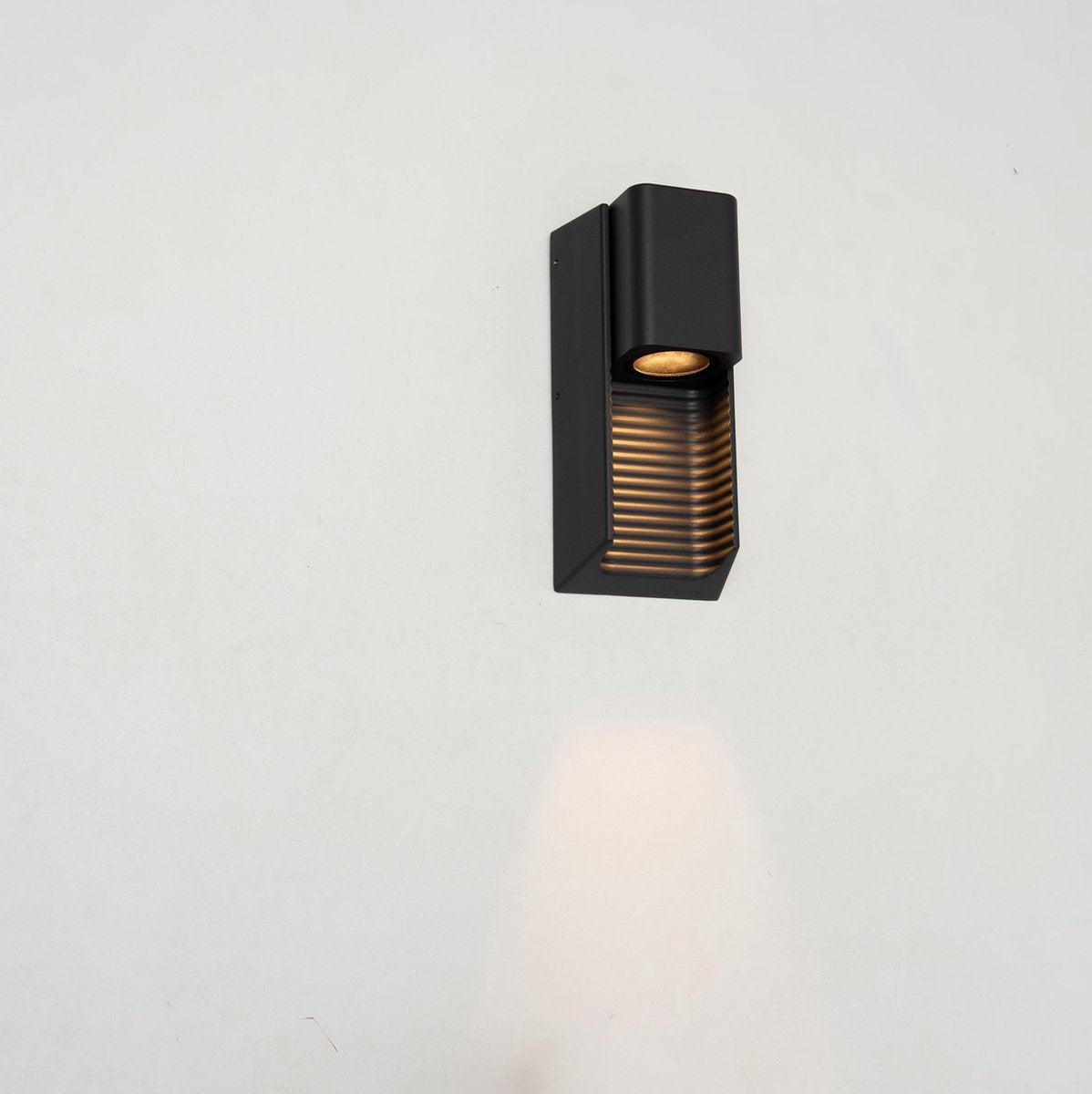 LED Muurlamp buiten met GU10 fitting - Strepen - Rimini - IP44 - Antraciet