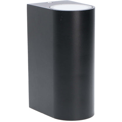 LED's Light LED Wandlamp buiten - Cilinder met 2 x GU10 fitting - Model Sapri - IP44 - Zwart
