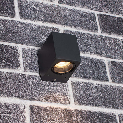 NØRD Down - LED's Light LED Wandlamp Buiten met GU10 fitting - Vierkant - IP44 - Antraciet - Model Rome