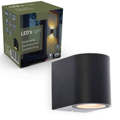 LED's Light LED Wandlamp buiten met GU10 fitting - Rond - Model San Marino - IP44 - Zwart