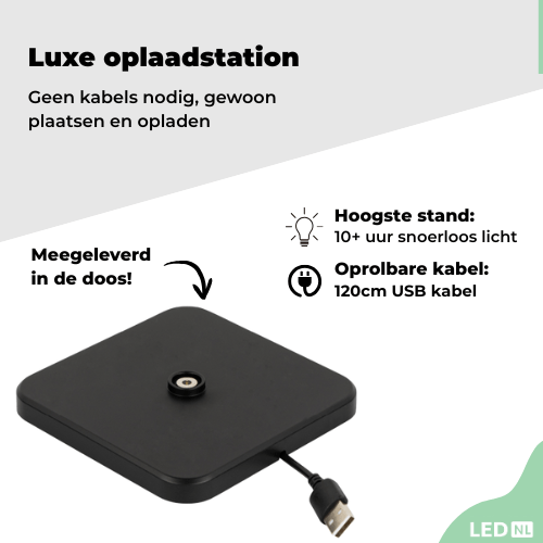 LED's Light Oplaadbare LED Tafellamp - Dimbaar via aanraking - Binnen en buiten - Wit
