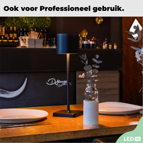 LED's Light Oplaadbare LED Tafellamp - Dimbaar via aanraking - Binnen en buiten - Zwart