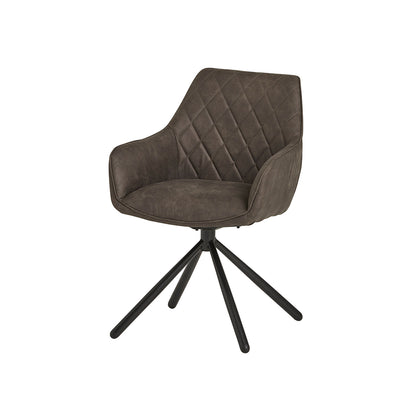 MySons Rebel Spider eetkamerstoel - draaipoot 180ARS - Cowboy - Grijs 104 (set van 2) -