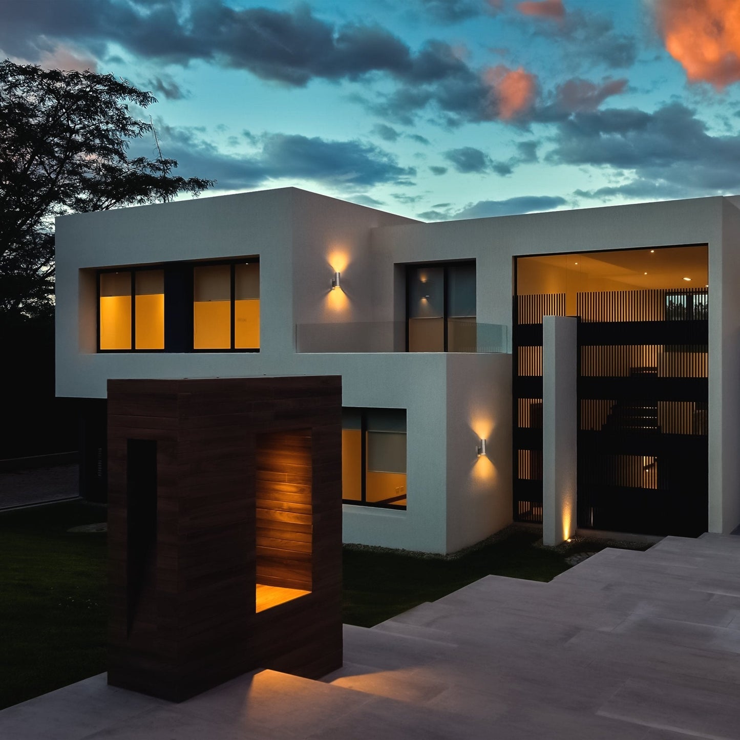 LED's Light RVS LED Buitenlamp met Bewegingssensor - 2 lichts up & down - IP44 - Zilver