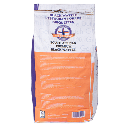 The Windmill Black Wattle Briketten Pillow Shape 6 kg Vuur & Rook
