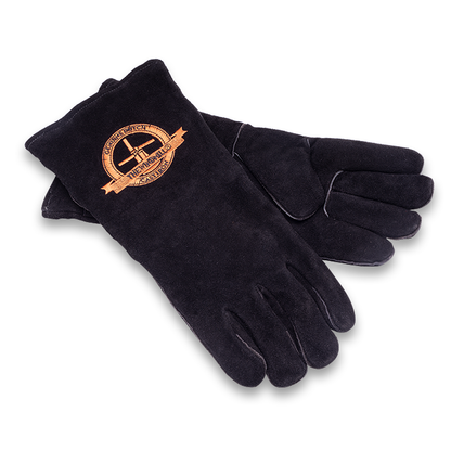 The Windmill set van 2 lederen BBQ handschoenen Vuur & Rook