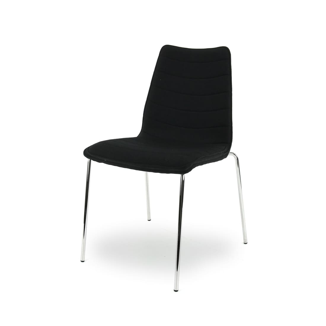 Workliving Eetkamerstoel / Vergaderstoel - Zwart Mirage - Chroom onderstel -