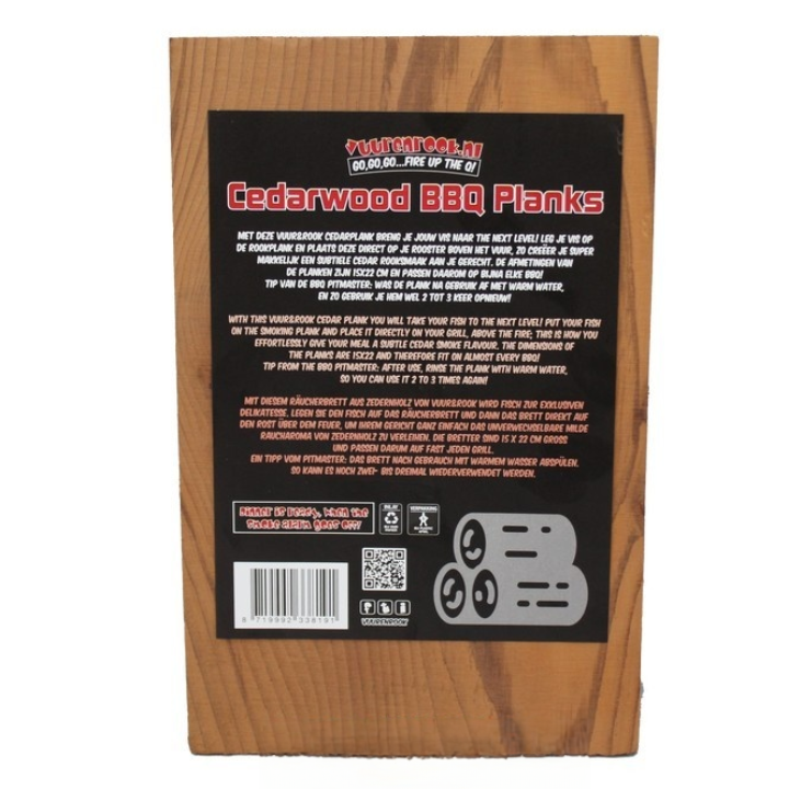 Vuur&Rook Cedar Rookplank 15 cm 3 stuks Vuur & Rook