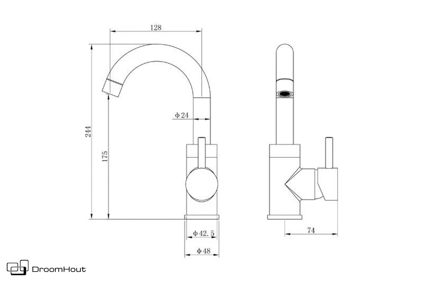 Wastafelmengkraan brons DroomHout