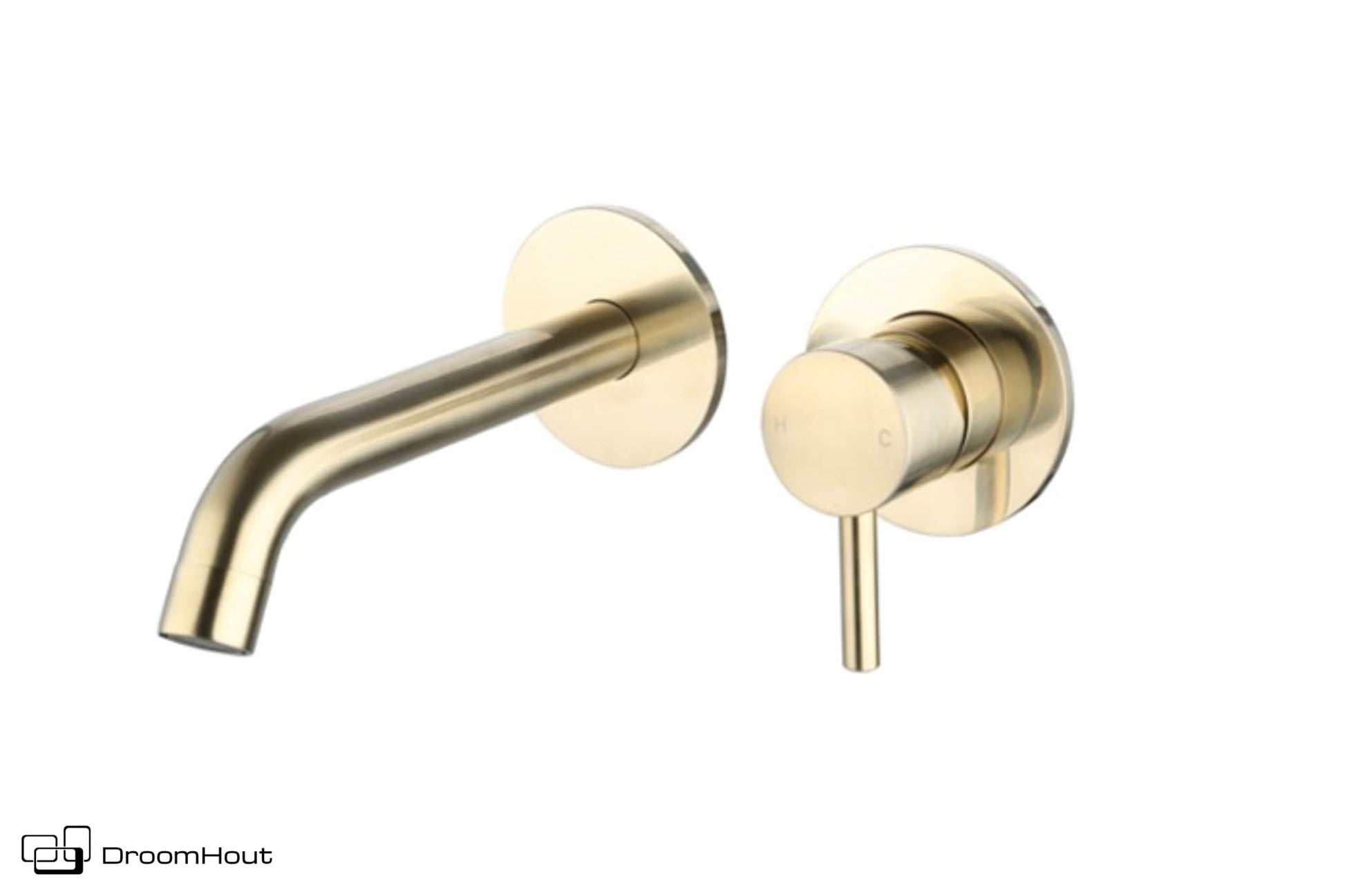 Wastafelmengkraan inbouw geborsteld goud DroomHout