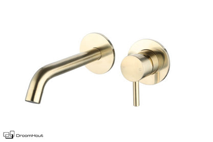 Wastafelmengkraan inbouw geborsteld goud DroomHout