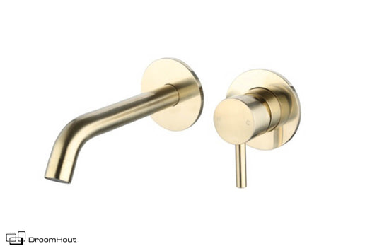 Wastafelmengkraan inbouw geborsteld goud DroomHout