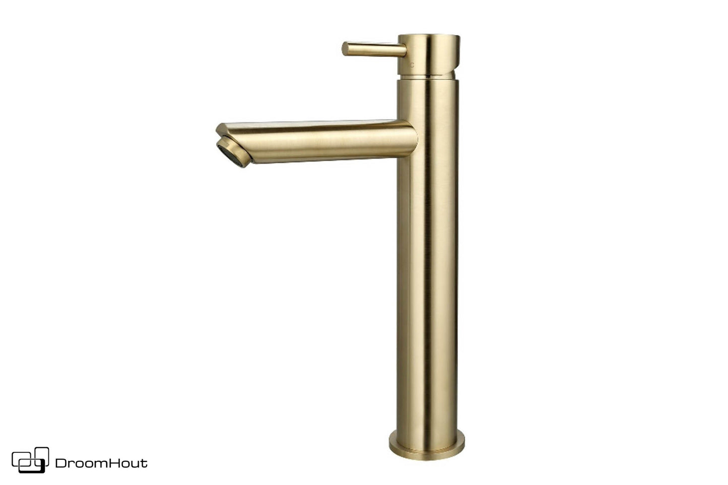 Wastafelmengkraan hoog goud geborsteld DroomHout