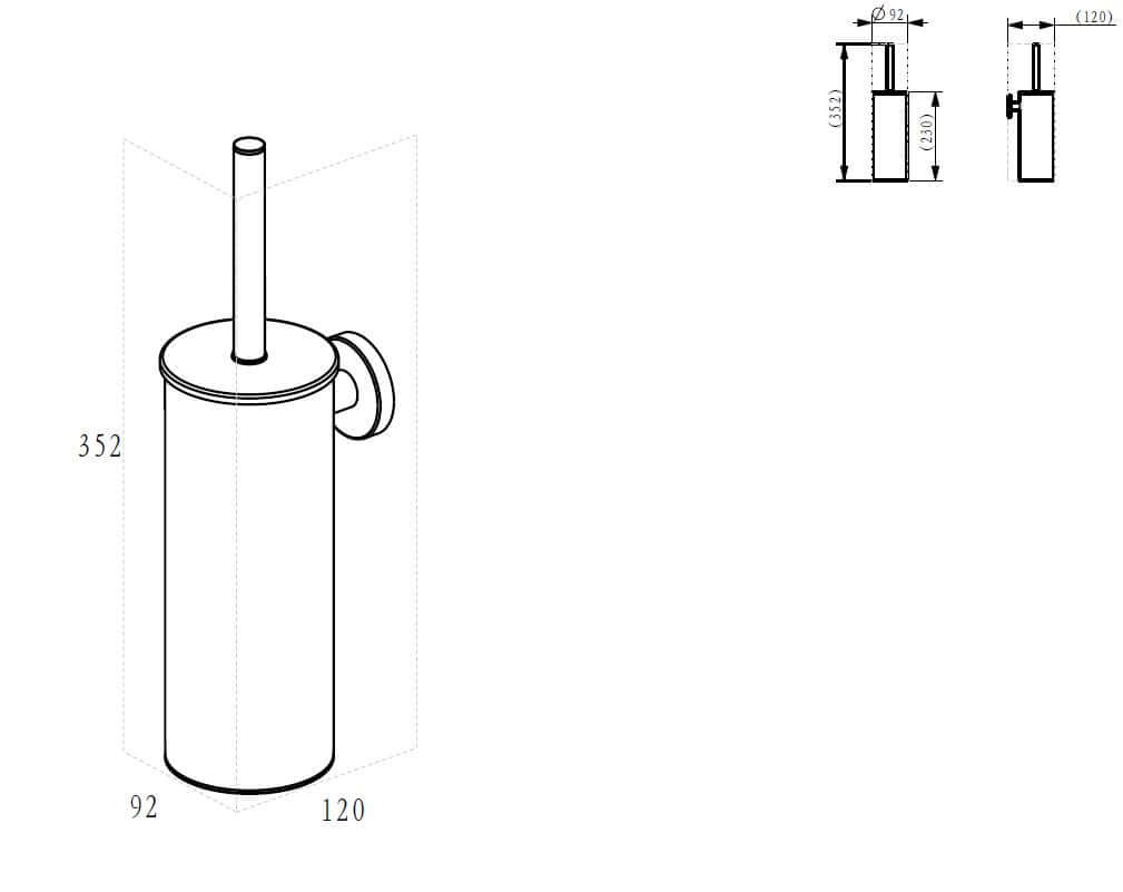 Alonzo Toiletborstel met Houder Wiesbaden Geborsteld Messing Badkamer accessoires Sanitairluxe