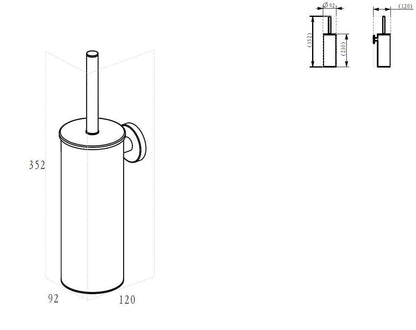 Alonzo Toiletborstel met Houder Wiesbaden Geborsteld Messing Badkamer accessoires Sanitairluxe