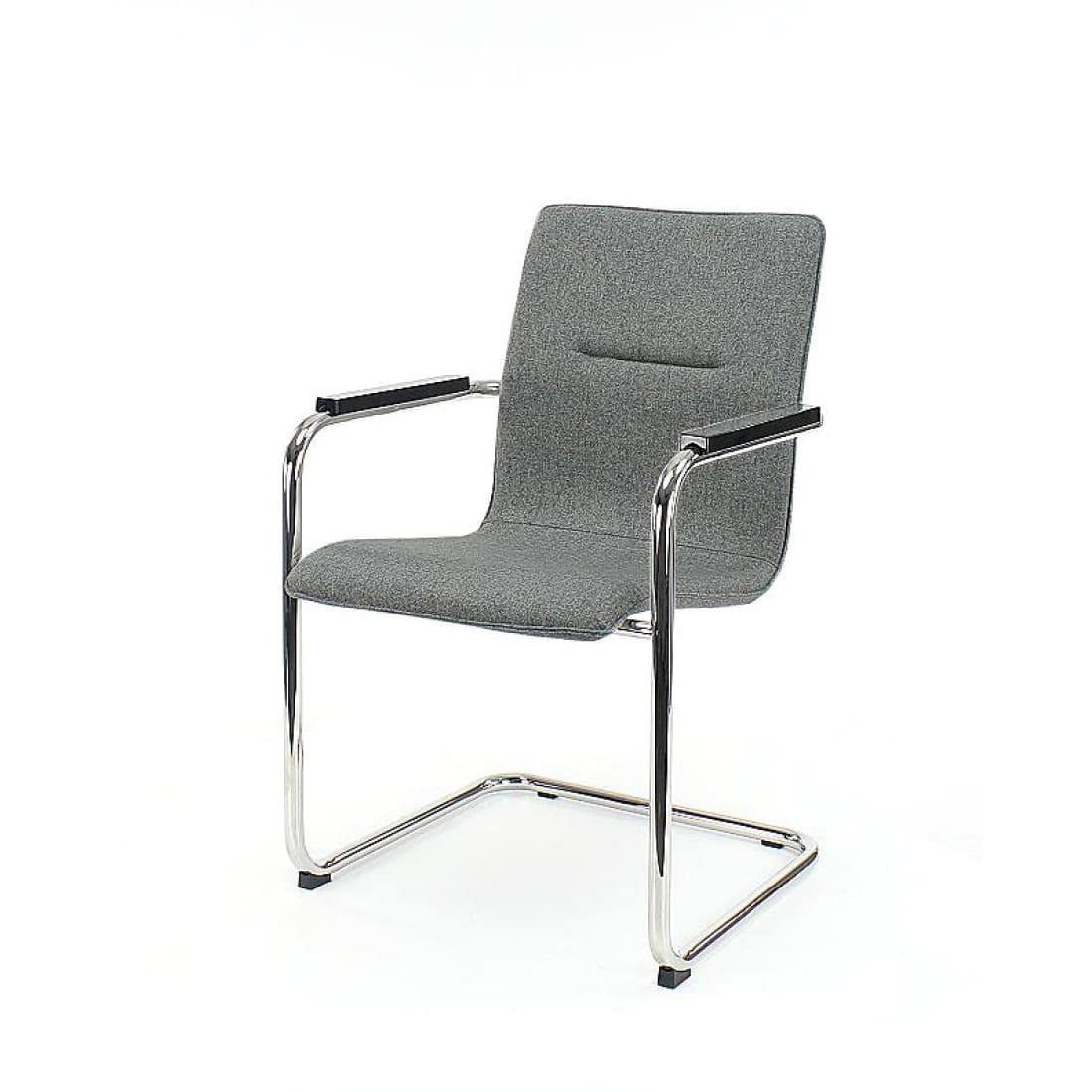 Workliving Werkwoon Vergaderstoel X6 - Comfort Slede Wolvilt Middengrijs -