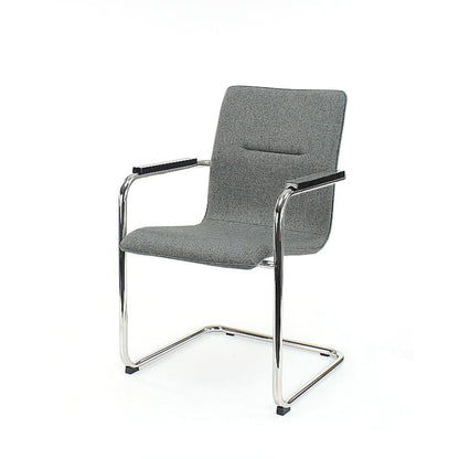 Workliving Werkwoon Vergaderstoel X6 - Comfort Slede Wolvilt Middengrijs -