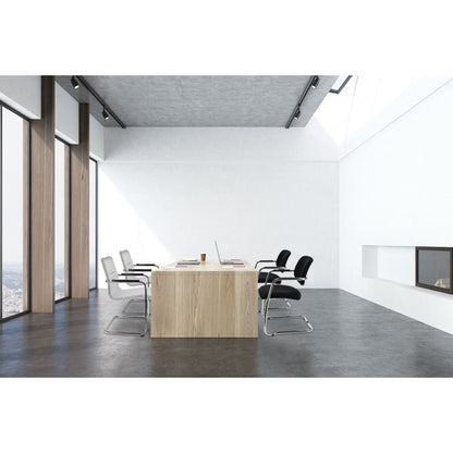 Workliving Werkwoon Vergaderstoel X6 - Comfort Slede Wolvilt Middengrijs -