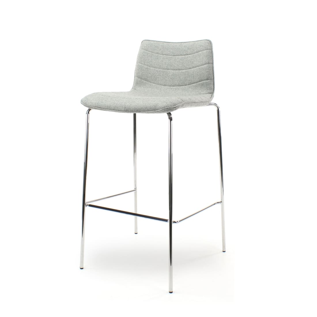 Workliving Werkwoon Verona Barkruk - Lichtgrijs Wolvilt - Chroom onderstel -