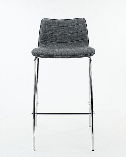 Workliving Werkliving Verona Barkruk - Middengrijs Wolvilt - Chroom onderstel -