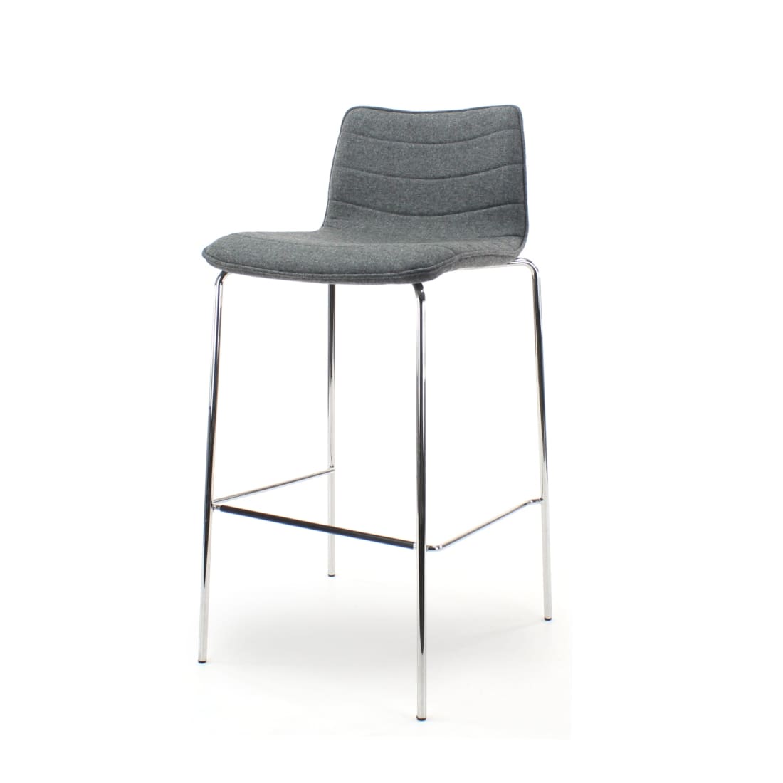 Workliving Werkliving Verona Barkruk - Middengrijs Wolvilt - Chroom onderstel -