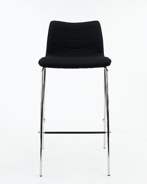 Workliving Werkwoon Verona Barkruk - Zwart Mirage - Chroom onderstel -