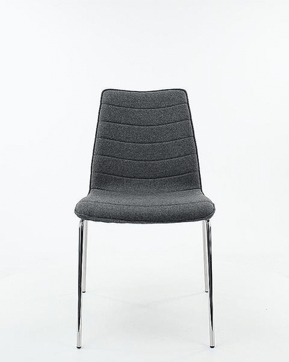 Workliving Eetkamerstoel / Vergaderstoel - Middengrijs Wolvilt - Chroom onderstel -