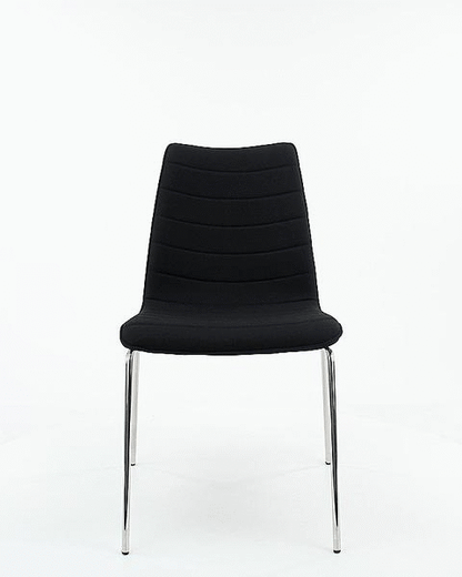 Workliving Eetkamerstoel / Vergaderstoel - Zwart Mirage - Chroom onderstel -