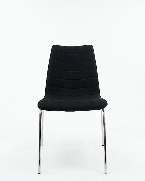 Workliving Eetkamerstoel / Vergaderstoel - Zwart Mirage - Chroom onderstel -